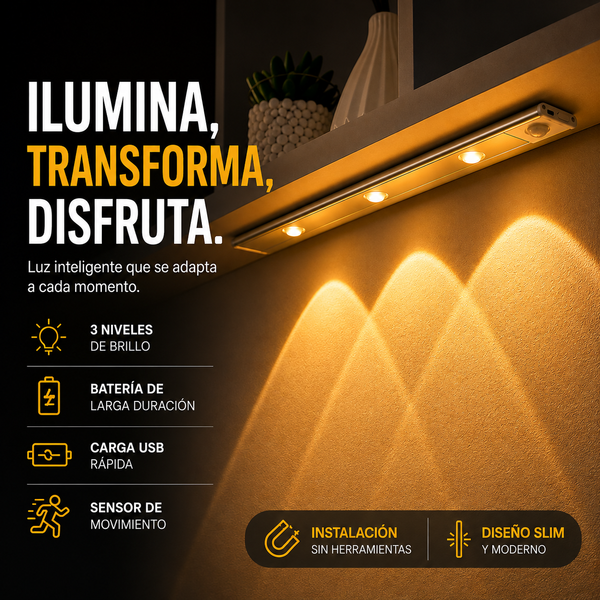 Lámpara Inteligente LED con Sensor de Movimiento (40 cm)